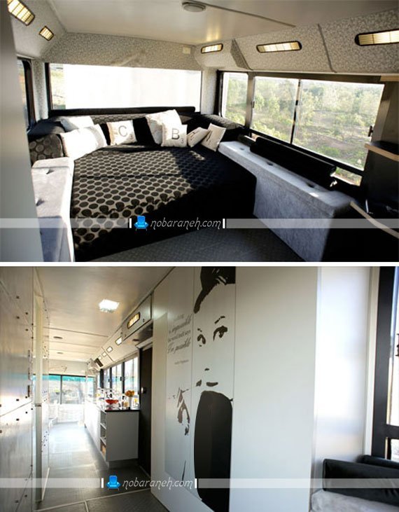 چیدمان و معماری داخل اتوبوس به شکل خانه