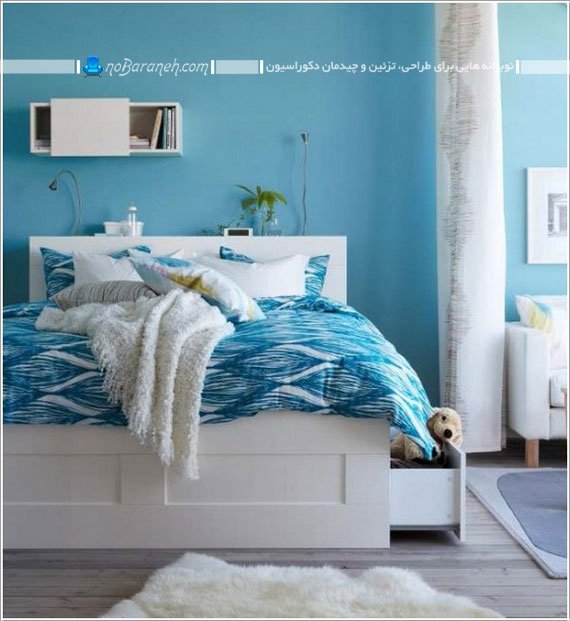 رنگ آمیزی اتاق خواب با آبی
