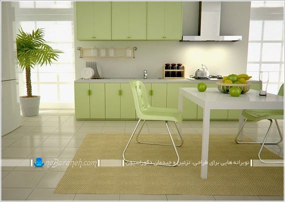 سبز رنگ مناسب برای کابینت آشپزخانه