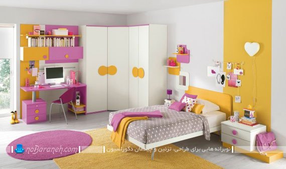 تزیینات دکوراسیون فانتزی و رنگی در اتاق خواب کودک