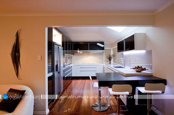 مدل های ساده نورپردازی کابینت های آشپزخانه اپن