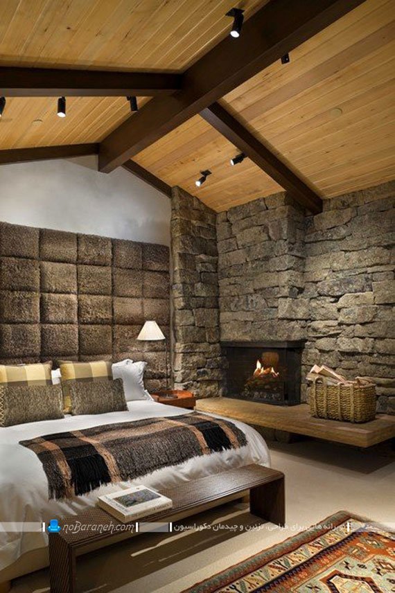 دیوارپوش سنگی اتاق خواب