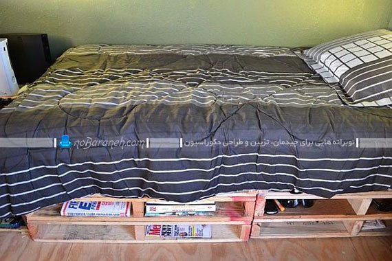 تخت خواب یک نفره چوبی