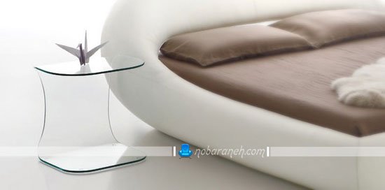 سرویس خواب عروس اسپرت. مدل تخت خواب اسپرت سفید با میز پا تختی شیشه ای. سرویس خواب اسپرت جدید