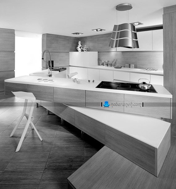 کابینت سفید و مدرن آشپزخانه در مدل های جدید شیک زیبا ام دی اف