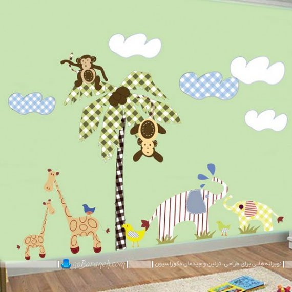 تزیین اتاق کودک با استیکرهای طرح حیوانات با مزه