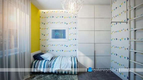 مدل کاغذ دیواری پسرانه شیک و مدرن برای طراحی دکوراسیون زیبا در اتاق خواب