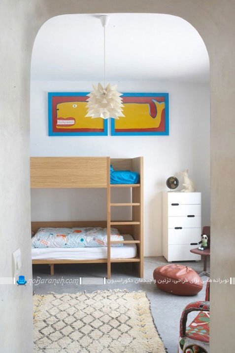 دکوراسیون اتاق کودکان دوقلو به شکل شیک و ساده