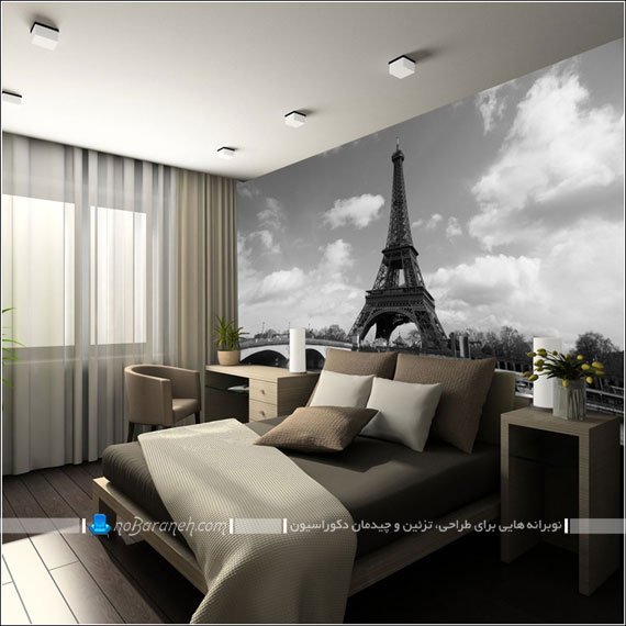 طرح جدید پوستر بزرگ دیواری با عکس برج ایفل و شهر پاریس