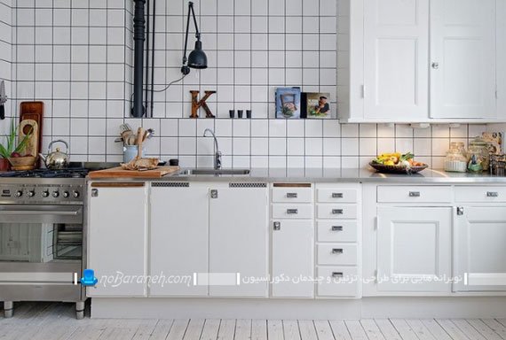 ساده ترین مدل کاشی آشپزخانه کاشی سفید رنگ و ساده