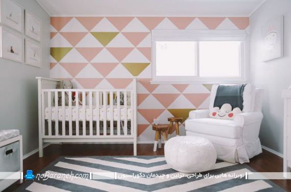 تزیین اتاق نوزاد با اشکال هندسی / عکس