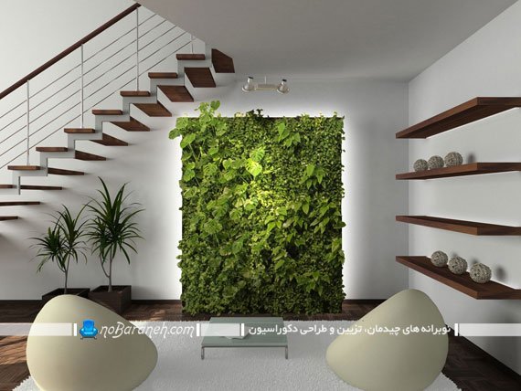 طراحی فضای سبز داخلی در خانه آپارتمانی طراحی باغچه دیواری در خانه