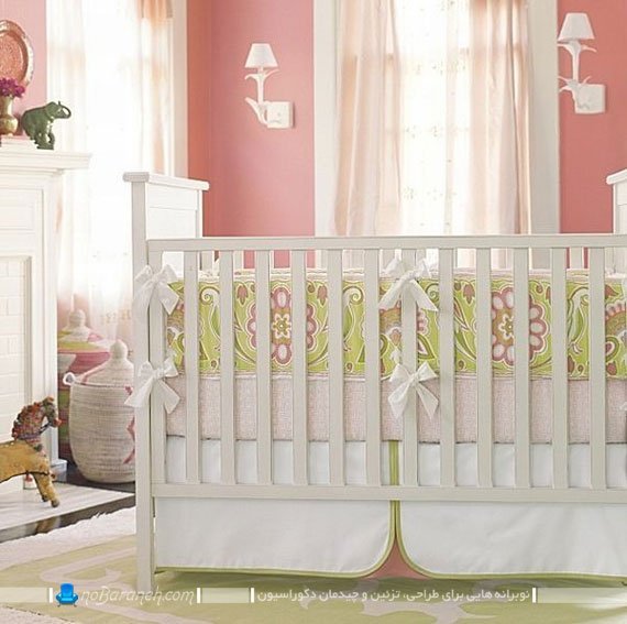 تزیین اتاق نوزاد دختر با صورتی و سفید / عکس