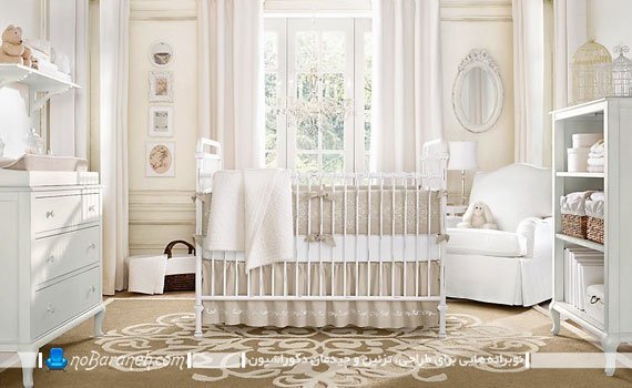 مبلمان و اثاثیه اتاق خواب کودک نوزاد به شکل ست شده و یکدست