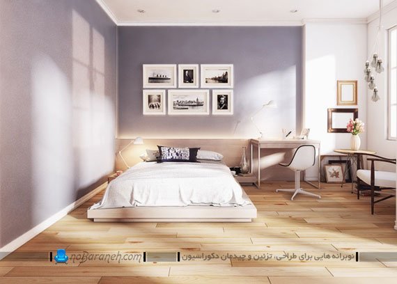 طراحی دکوراسیون شیک و مدرن اتاق خواب کفپوش چوبی مدرن برای اتاق عروس