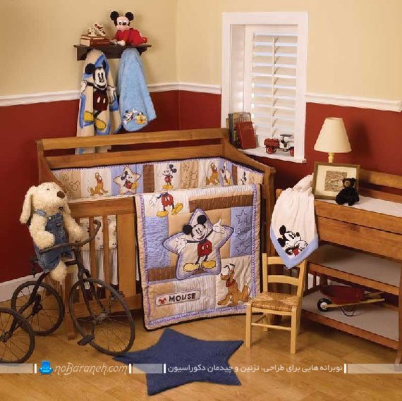 طراحی دکوراسیون چوبی اتاق نوزاد / عکس