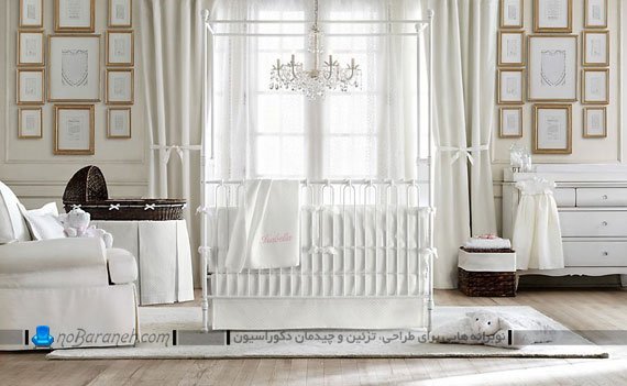 مدل های متنوع ، شیک و زیبا سیسمونی اتاق نوزاد دیزاین اتاق کودک نوزاد با رنگ سفید