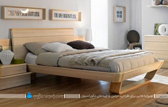 تخت خواب چوبی دو نفره مدل چیدمان اتاق عروس با سرویس چوبی