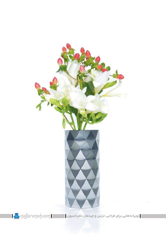 مدل گلدان و گل مصنوعی مدل گلدان فلزی با طراحی ظریف