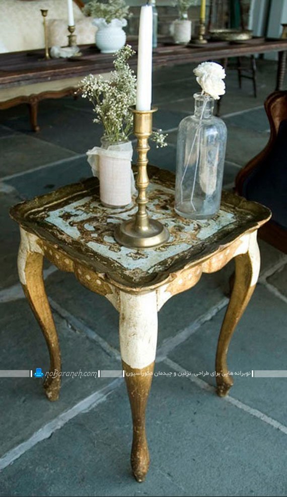 میز عسلی چوبی طرح سنتی