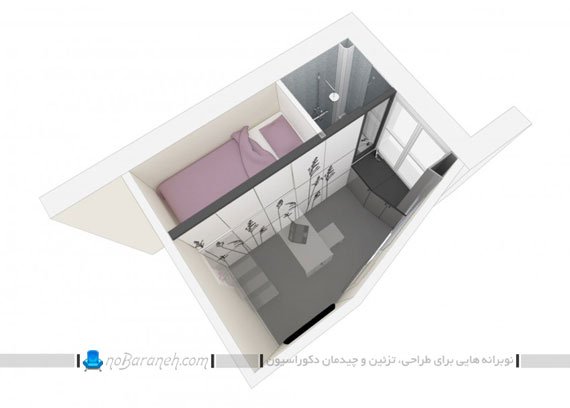 دکوراسیون و معماری اتاق خواب دانشجویی طراحی خانه کوچک در حد اتاق خواب