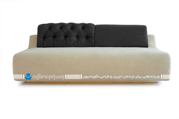 کاناپه و مبلمان کوچک و دو تکه. کاناپه مدرن و بدون دستگیره