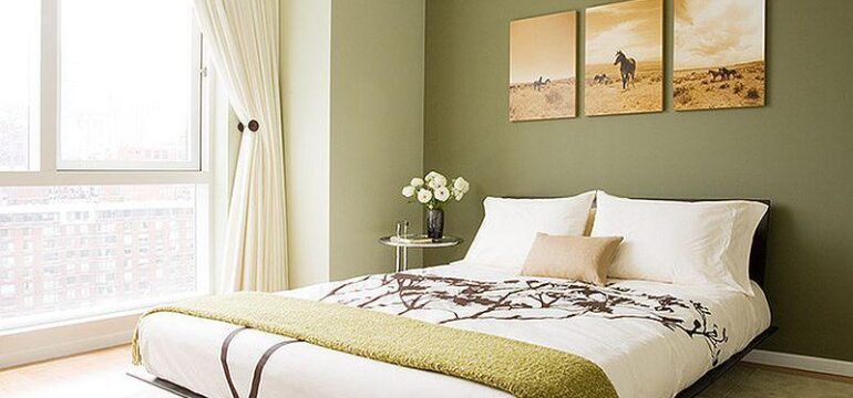 طراحی دکوراسیون اتاق خواب با رنگ سبز