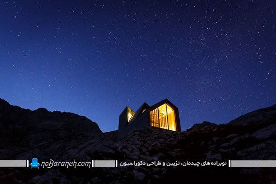 اتاق خواب چوبی بر فراز کوه آلپ