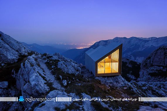 کمپ و اتاق خواب چوبی بر فراز کوه آلپ