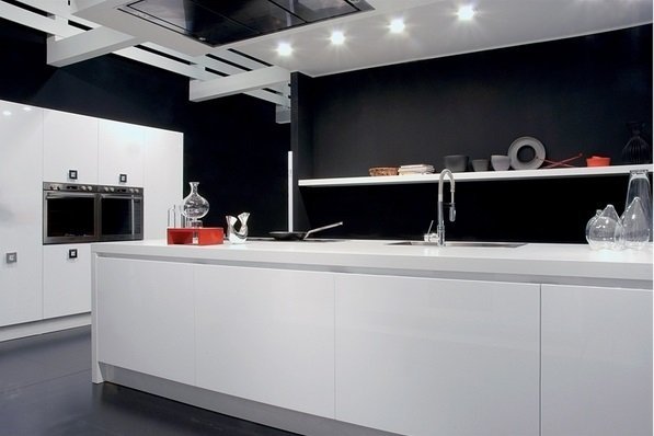 آشپزخانه مدرن سیاه و سفید