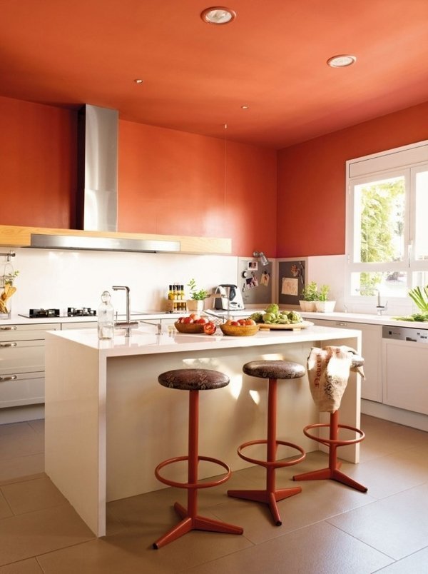 رنگ آمیزی آشپزخانه با نارنجی