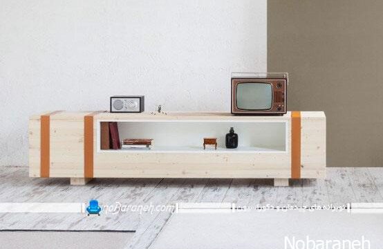 میز تلویزیون و نیمکت چوبی مدرن با طراحی ظریف