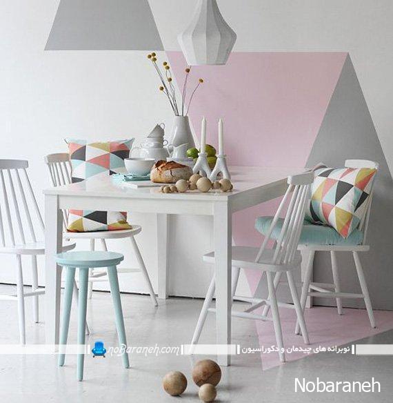 میز و صندلی نهارخوری چهارنفره ساده با رنگ سفید