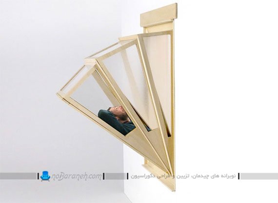 پنجره مدرن چوبی با طراحی آکاردئونی