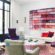 طراحی دکوراسیون داخلی اتاق نشیمن با رنگ بنفش