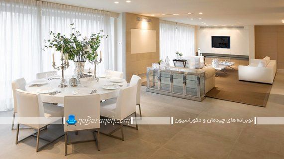 میز ناهارخوری گرد 8 نفره میز ناهارخوری مدرن با طراحی گرد و دایره