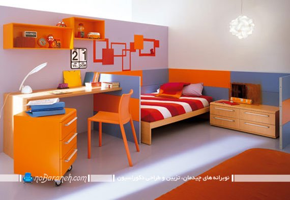 ترکیب رنگی دخترانه اتاق کودک و نوجوان رنگ بندی شاد و دخترانه اتاق کودک و نوجوان