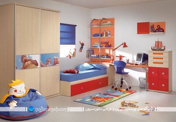 رنگ آمیزی اتاق کودک پسر با آبی و قرمز دکوراسیون اتاق کودک و نوجوان با رنگ های سرد و گرم