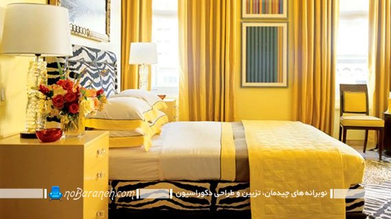 دیزاین اتاق خواب با رنگ زرد / عکس. مدل های مدرن دکوراسیون اتاق خواب با رنگ زرد
