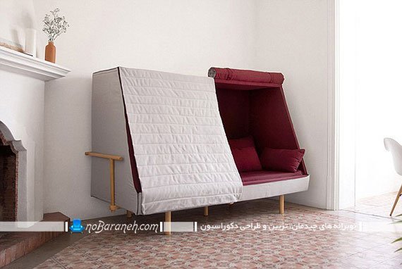 کاناپه کوچک تختخواب شو. مدل جدید سایبان دار کاناپه تخت خواب شو با طراحی زیبا و تک نفره