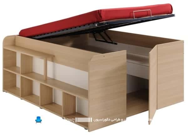 مدل تخت خواب کودک با فضای ذخیره سازی. تخت خواب جادار چند منظوره اتاق کودک. مدل جدید تخت خواب چوبی کمجا و جادار برای اتاق کودک نوجوان دختر پسر
