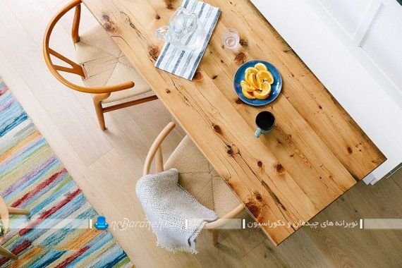 میز ناهارخوری مدرن دو نفره و چوبی. مدل های جدید و شیک میز ناهار خوری کوچک چوبی دو نفره با صندلی چوبی و فانتزی مدرن