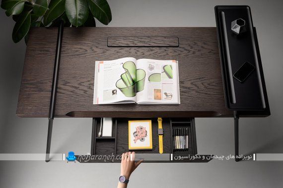 مدل جدید میز تحریر چوبی و فلزی. میز تحریر چوبی و ساده کشو دار برای اتاق خواب دانش آموز دانشجو