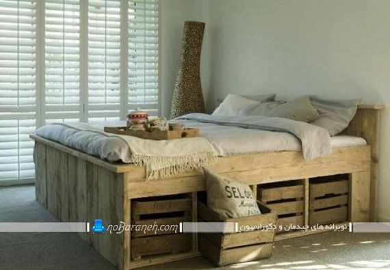 ساخت تخت خواب با پالت های چوبی ارزان قیمت دور ریختنی. ایده های خلاقانه برای ساخت مبل و تخت خواب در خانه.