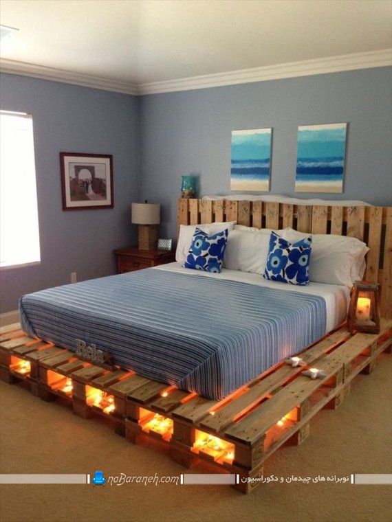 ساخت تخت خواب با پالت های چوبی ارزان قیمت و هزینه کم. مدل های سرویس خواب ارزان قیمت شیک مدرن کلاسیک قابل ساخت در خانه. تخت خواب دو نفره ارزان قیمت چوبی
