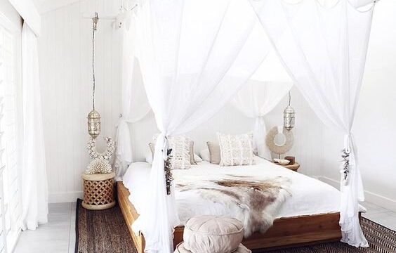 تخت خواب حجله دار سایبان دار عروس شیک و زیبا