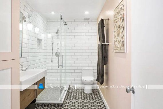 کابین دوش سرویس بهداشتی و مدل های جدید شیک دیوار شیشه ای برای پارتیشن زدن در حمام و جدا کردن دوش از سرویس فرنگی توالت روشویی. طراحی کابین دوش شیشه ای