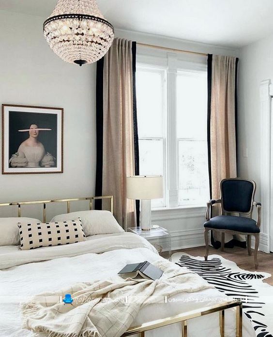 بهترین دیزاین اتاق خواب با دکوراسیون شیک و زیبا به سبک کلاسیک و سلطنتی و اروپایی ، عکس مدل چیدمان اتاق عروس و داماد