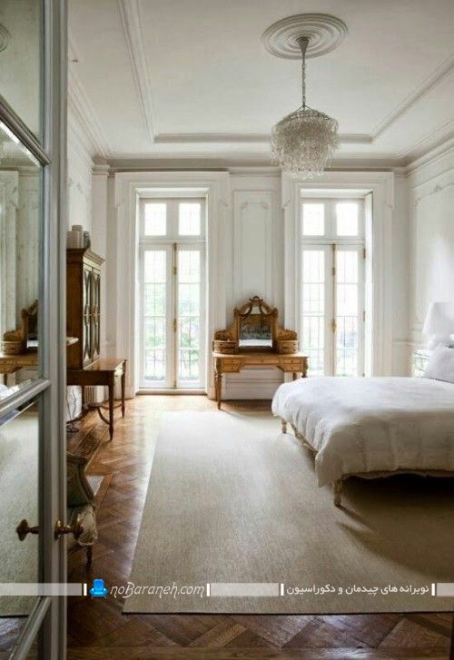 دیزاین اتاق خواب عروس به سبک پاریسی فرانسوی کلاسیک و سلطنتی ، مدل دیزاین شیک و ساده اتاق عروس و داماد / عکس و مدل