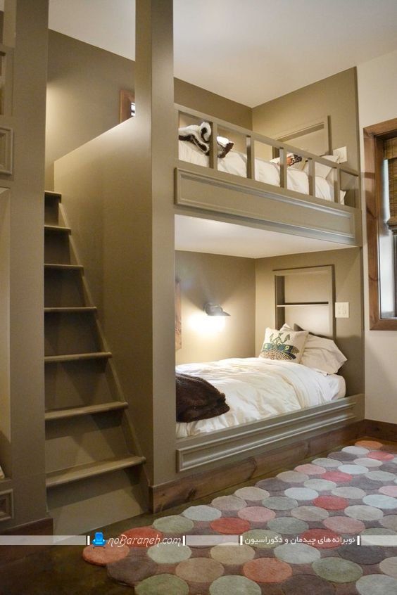 تخت دو طبقه کودک نردبان دار با مدلهای متنوع و زیبا برای اتاق نوجوانان / عکس